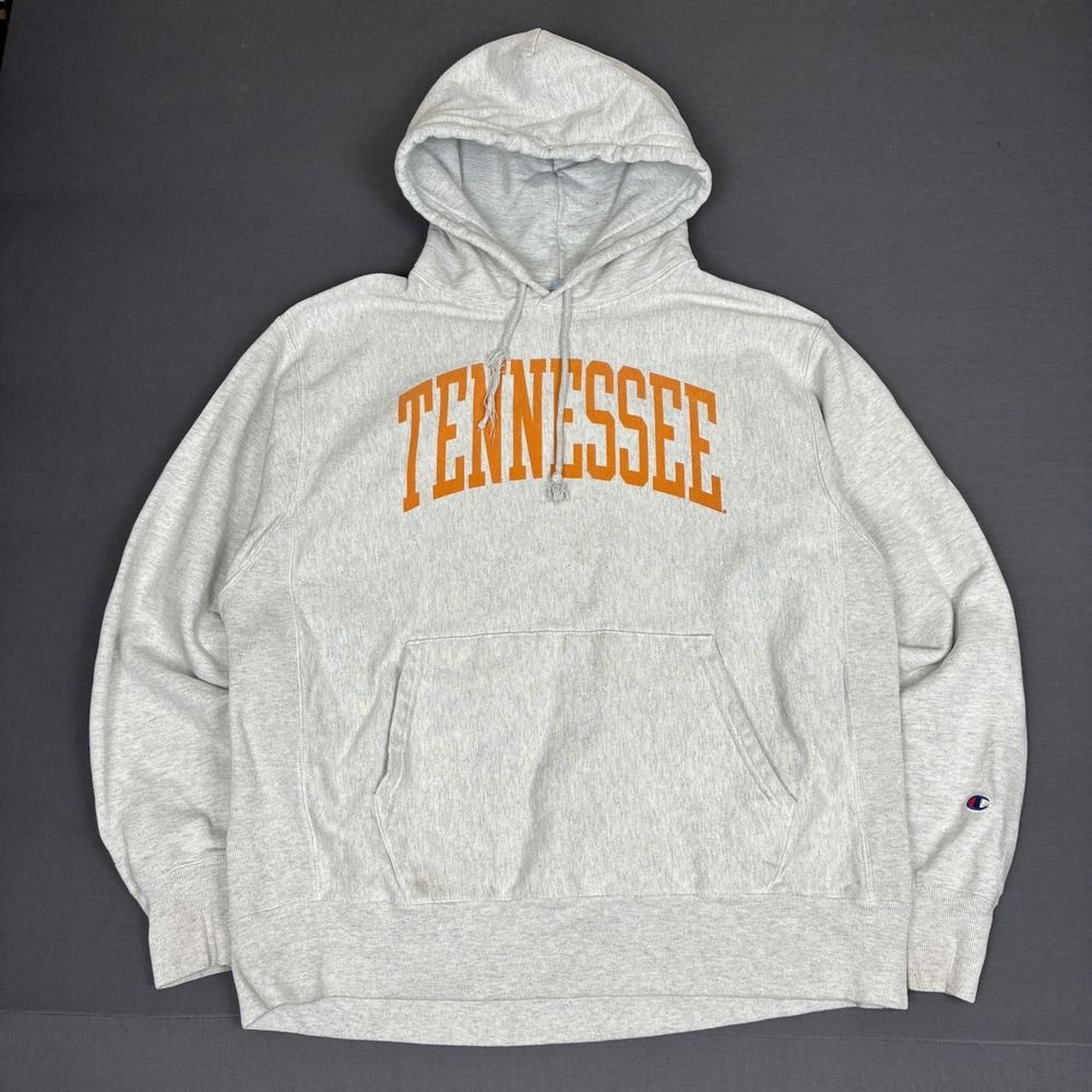 VTG Champion Reverse Weave Tennessee Pullover Hoodie Men's Size Large Gray